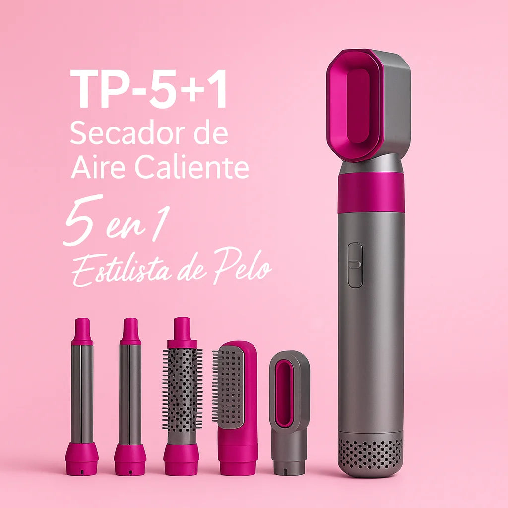 💕 Cepillo Secador 5 en 1 – Rizador y Moldeador Profesional para Todo Tipo de Cabello