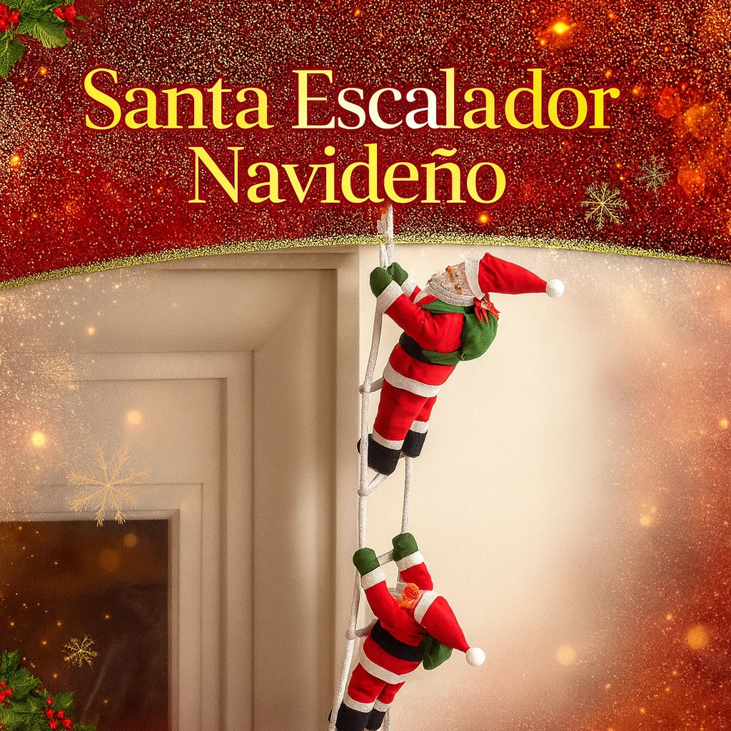 Adorno Navideño de Papá Noel Escalador – Decoración Colgante para Navidad