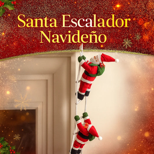 Adorno Navideño de Papá Noel Escalador – Decoración Colgante para Navidad