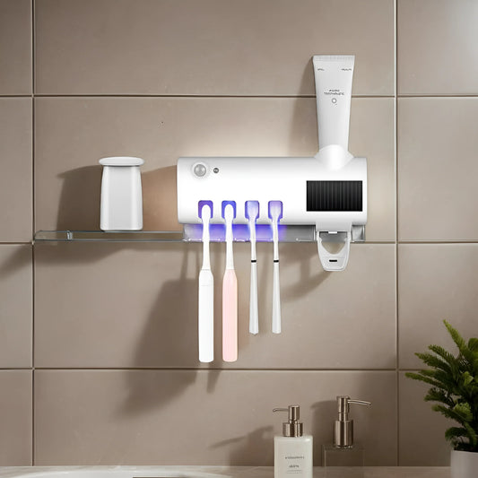 🦷 Soporte de Cepillos de Dientes con Luz UV – Higiene, Organización y Tecnología en un solo paso